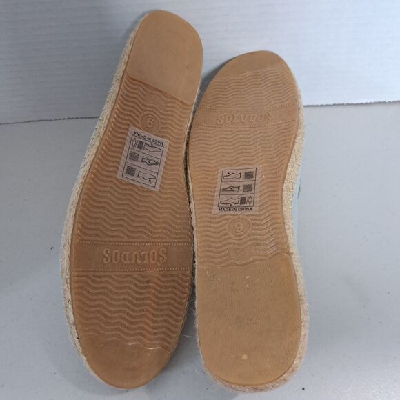 Soludos Flamingo Espadrille Flat Slip on Loafers Slippers Embroidered Shoes 9 - Picture 7 of 8